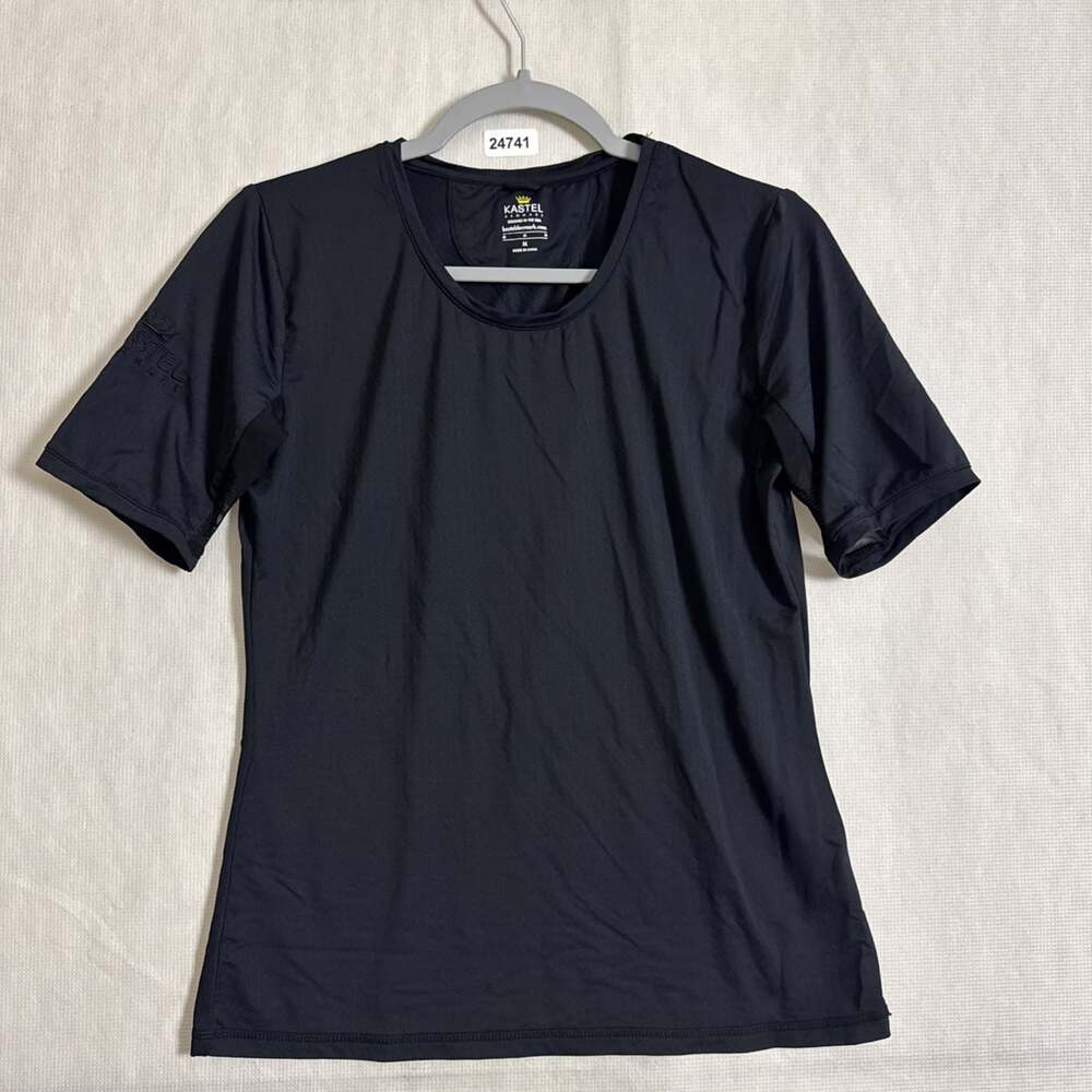 Kastel Denmark Women's Medium Black Nylon Short Sleeve Vented Pullover Sun Shirt
